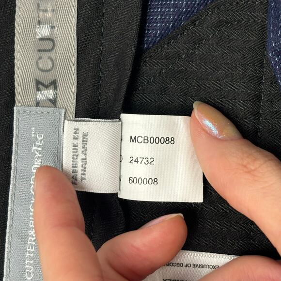 Cutter & Buck CB DryTec Blue Micro Grid Mens 32 Flat Front Golf Chino Shorts EUC - Picture 4 of 10